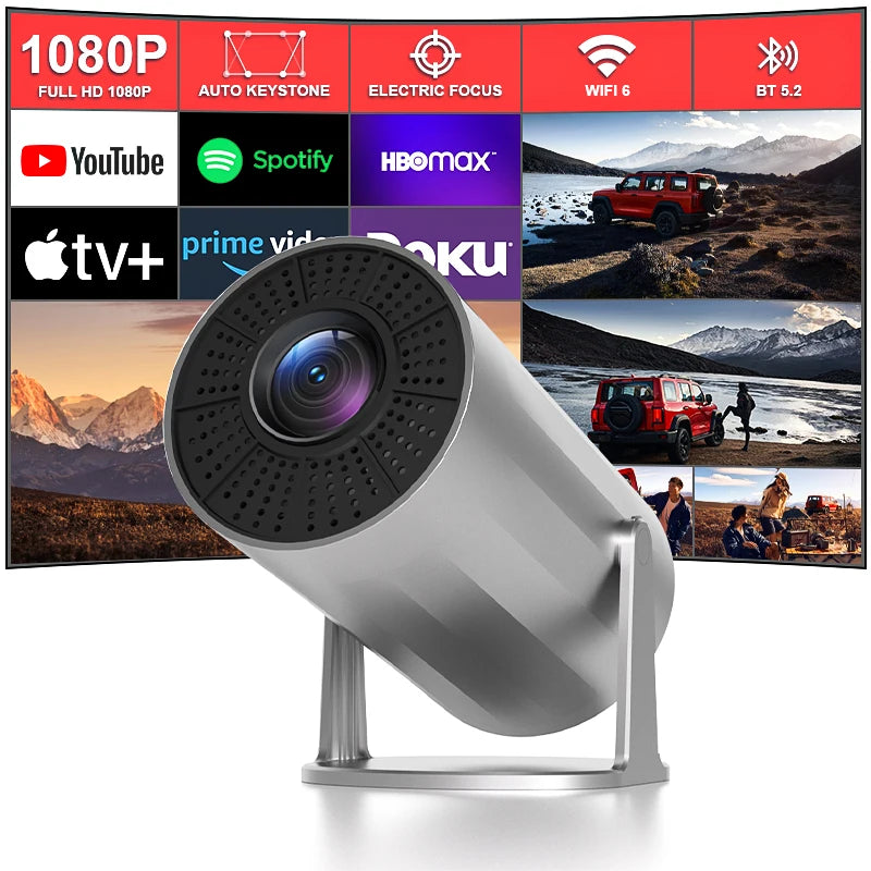 XBJ 4K Smart Android Projector Auto Keystone Rotating Stand