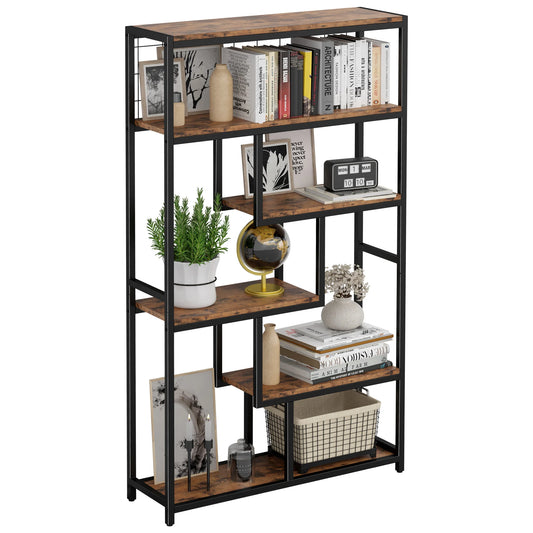 Ironck 6 Shelf Industrial Etagere Bookcase Metal Frame