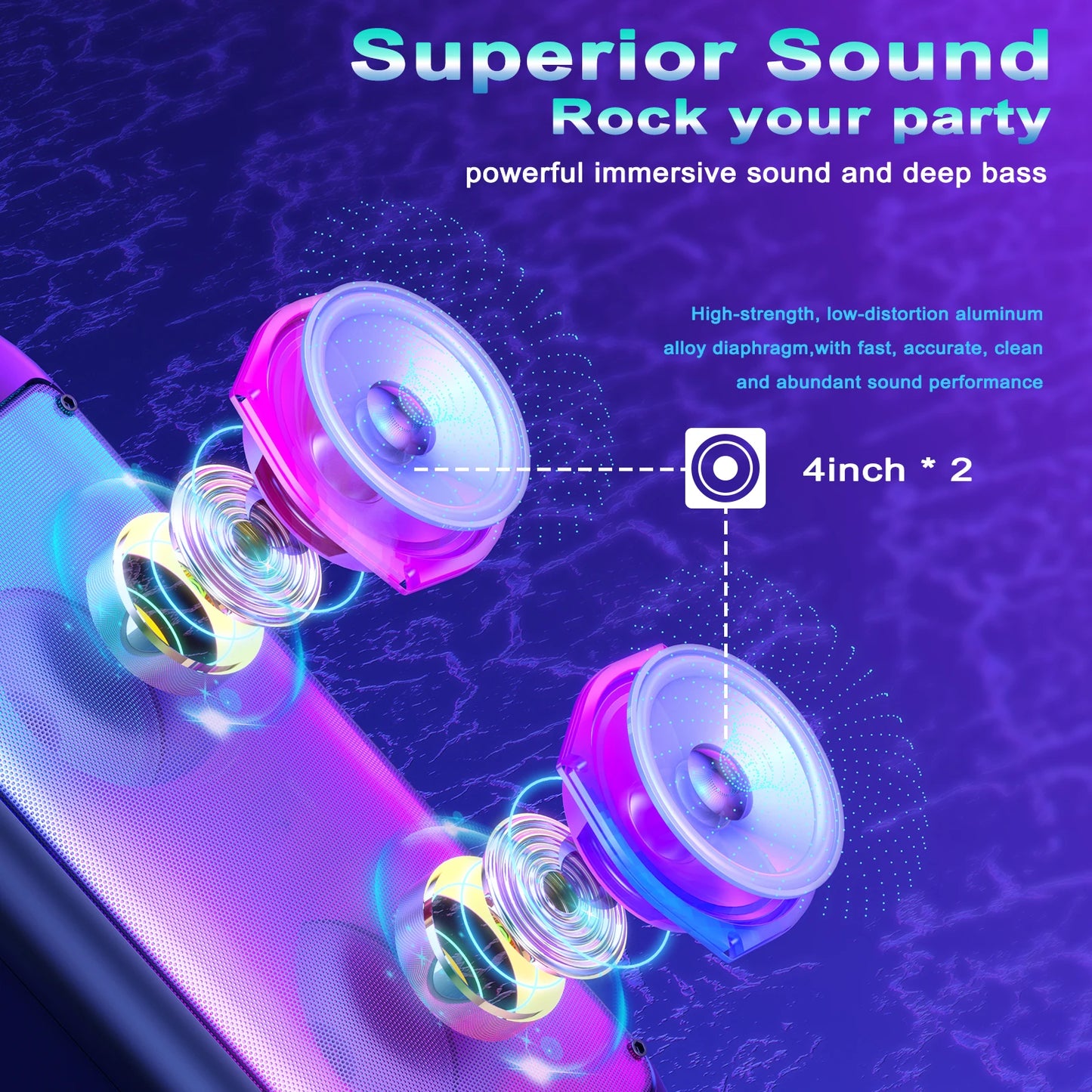 FanFun Wireless Karaoke Speaker With Bluetooth And Mics