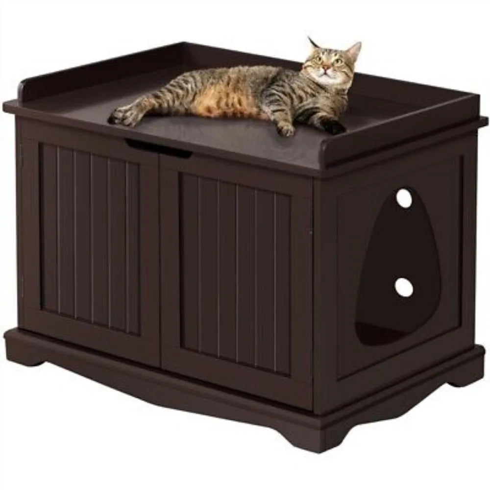 Hign-concerned Cat Litter Box Enclosure Table With Two Doors