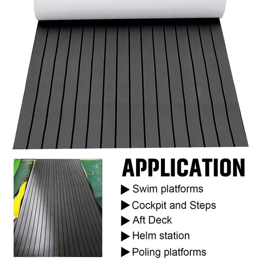 PremiumQualityMarineGrade EVA Foam Faux Teak DeckingMaterial Mat SelfAdhesiveBacking