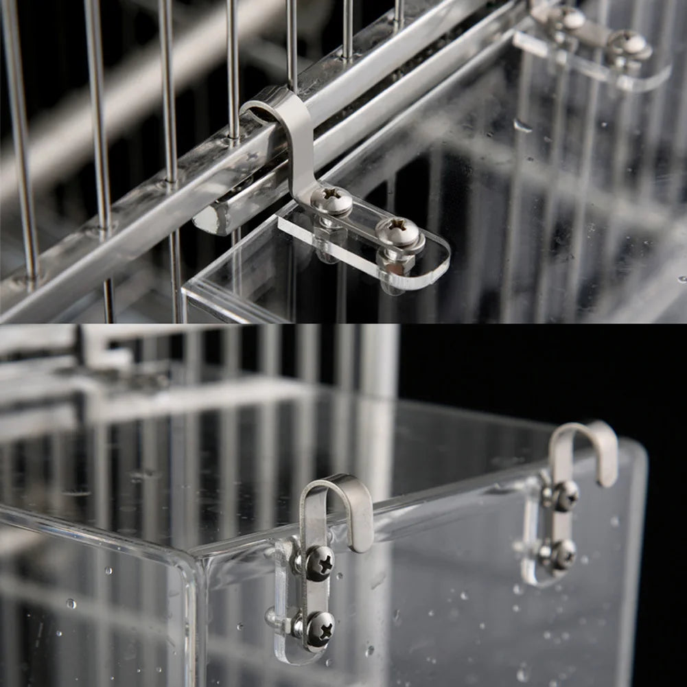 TWISTER.CK TranslucentAcrylic Bird Bath Box HangingInstallation WaterBathSystem CageAccessory