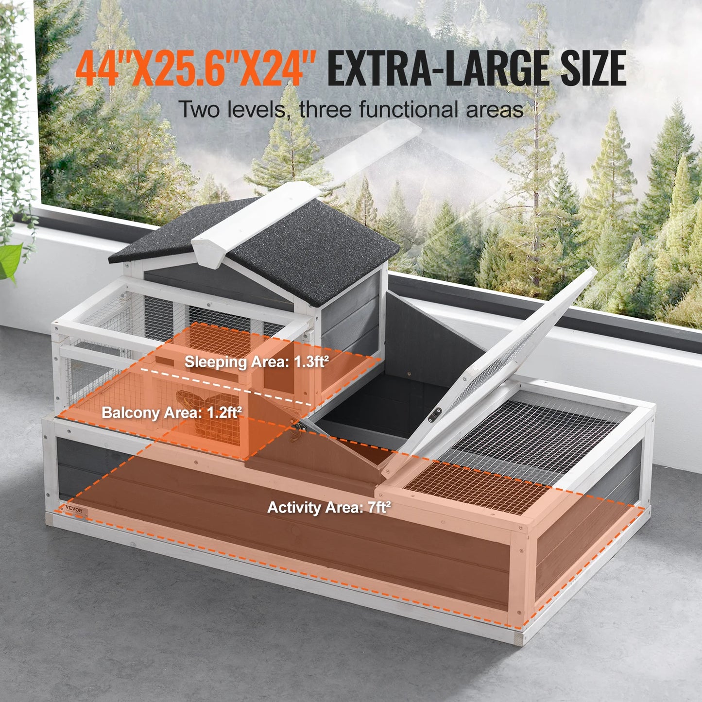 SucceBuy Tortoise Habitat Wooden House With Lamp Holder