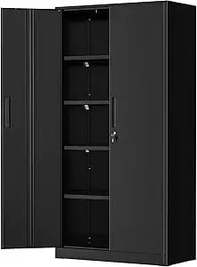 72 Inch Locking Metal Garage Storage Cabinet With Shelves