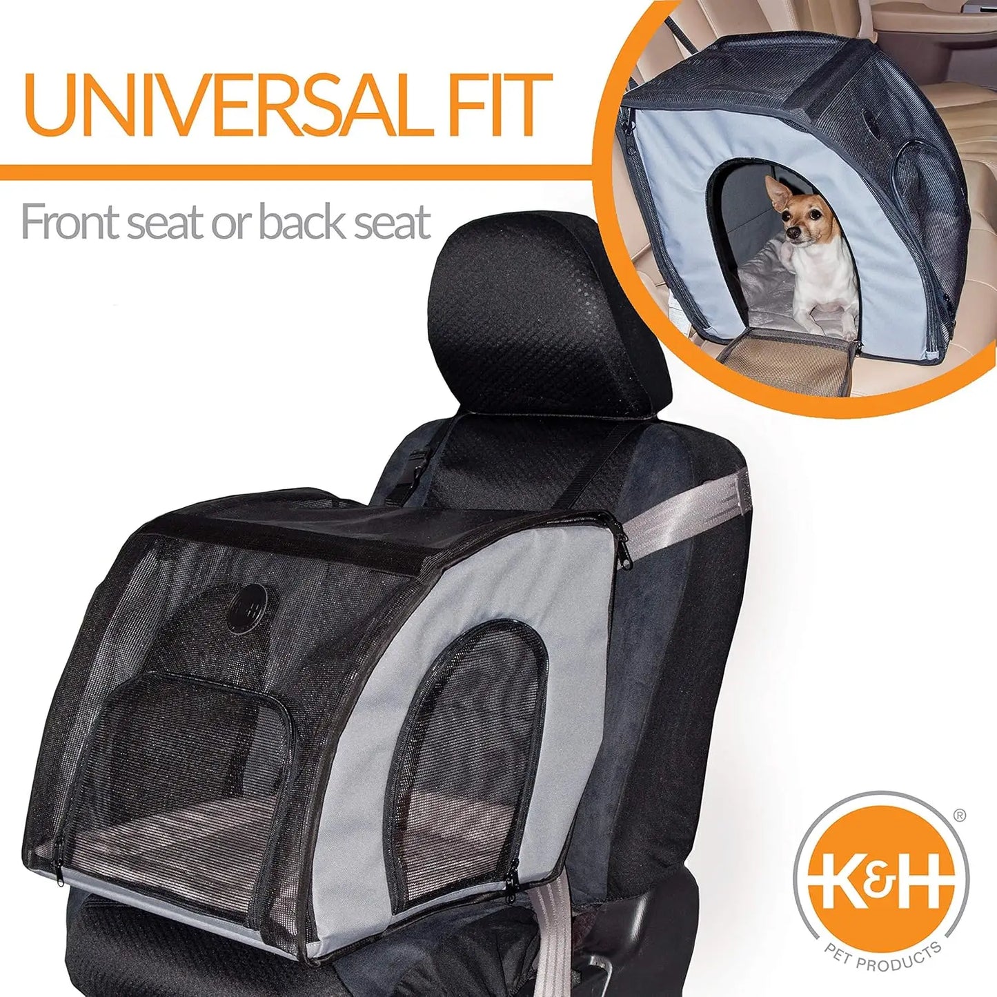 XMSJ Enclosed Dog Car Seat Travel Safety Carrier For Pets