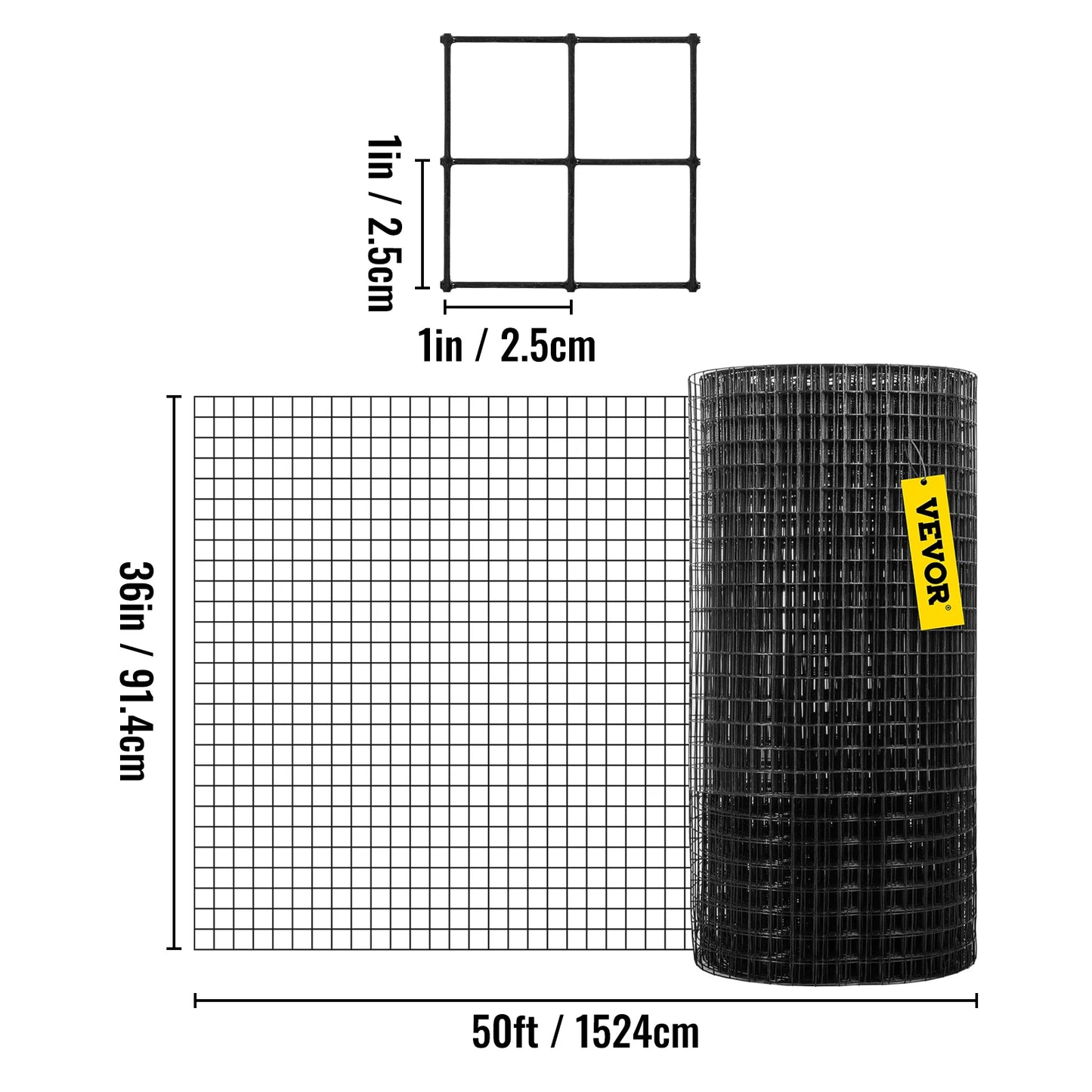 SucceBuy Welded Wire Fence Vinyl Coated Hardware Cloth Mesh