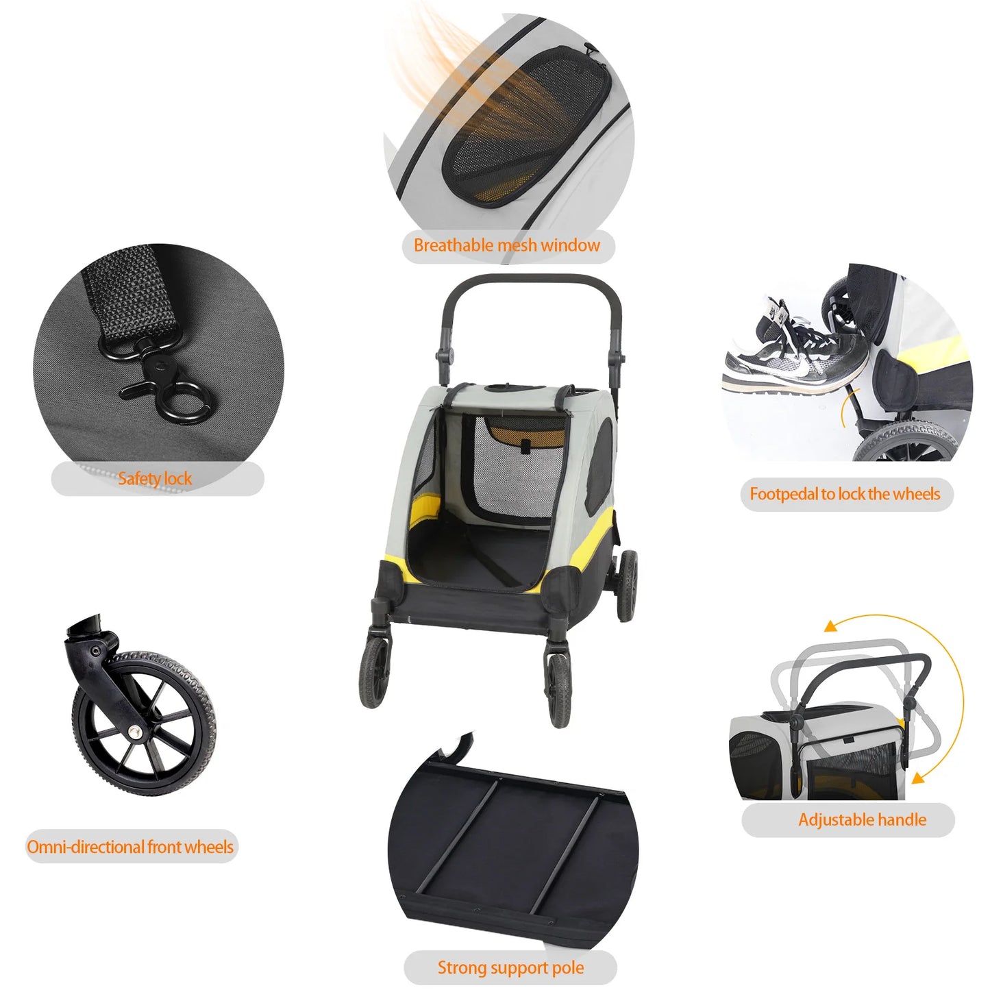 Portable Dog Stroller Jogger Wagon Foldable Pet Cart