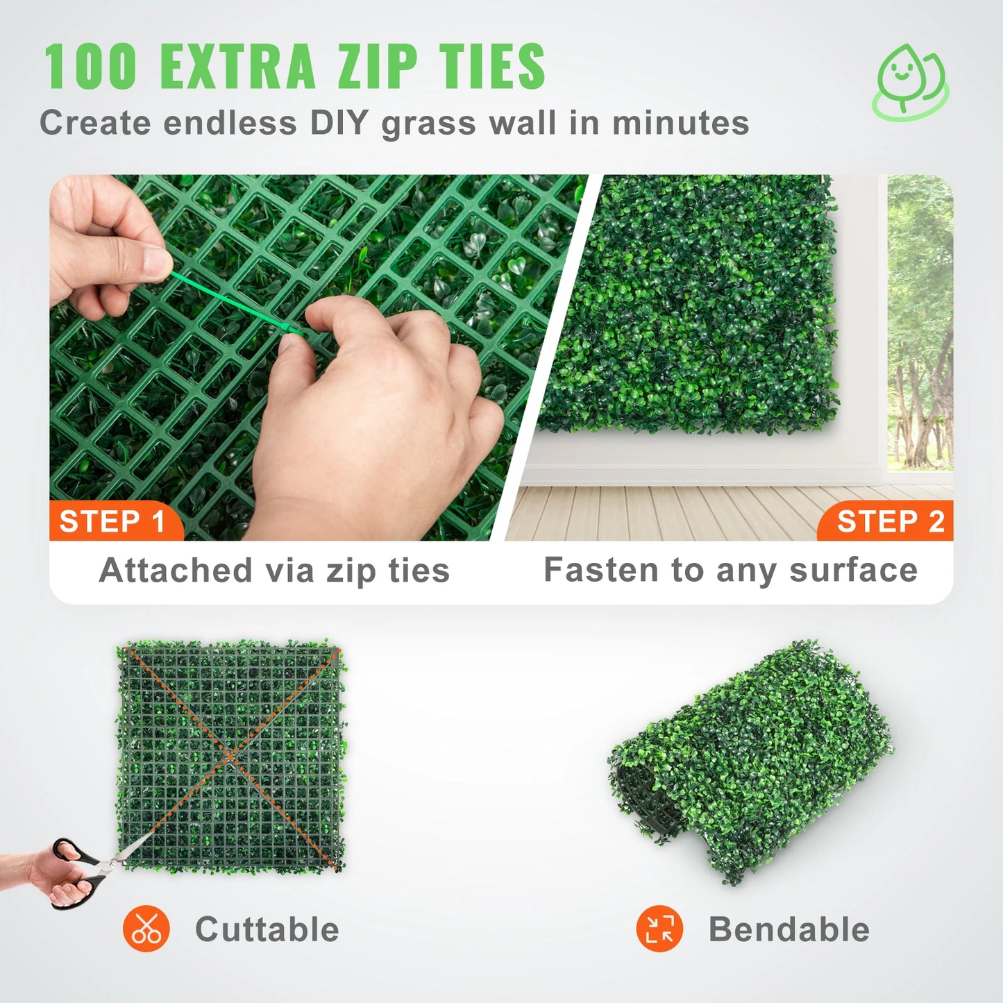 Shanghai Boxwood Panels Artificial Hedge Wall Mat Kit
