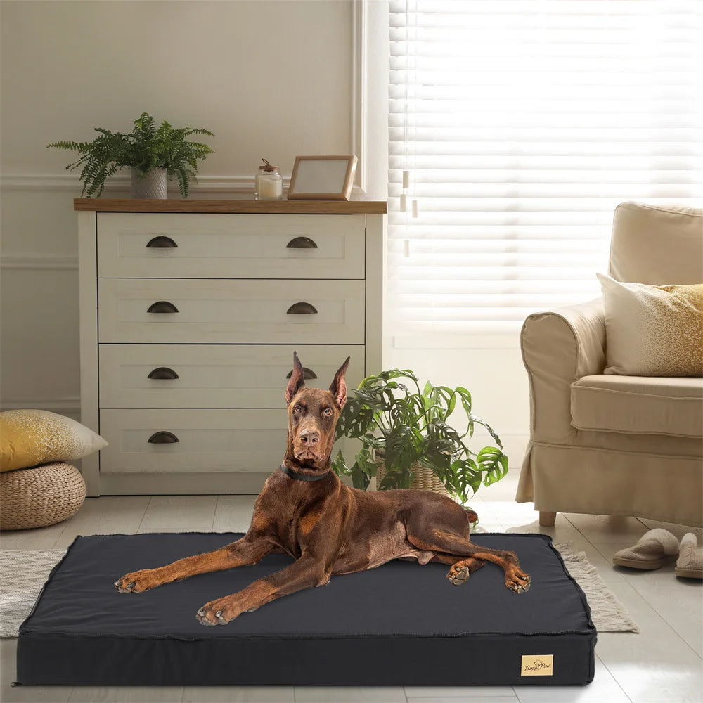 Large Orthopedic Waterproof Dog Bed With Washable Cover