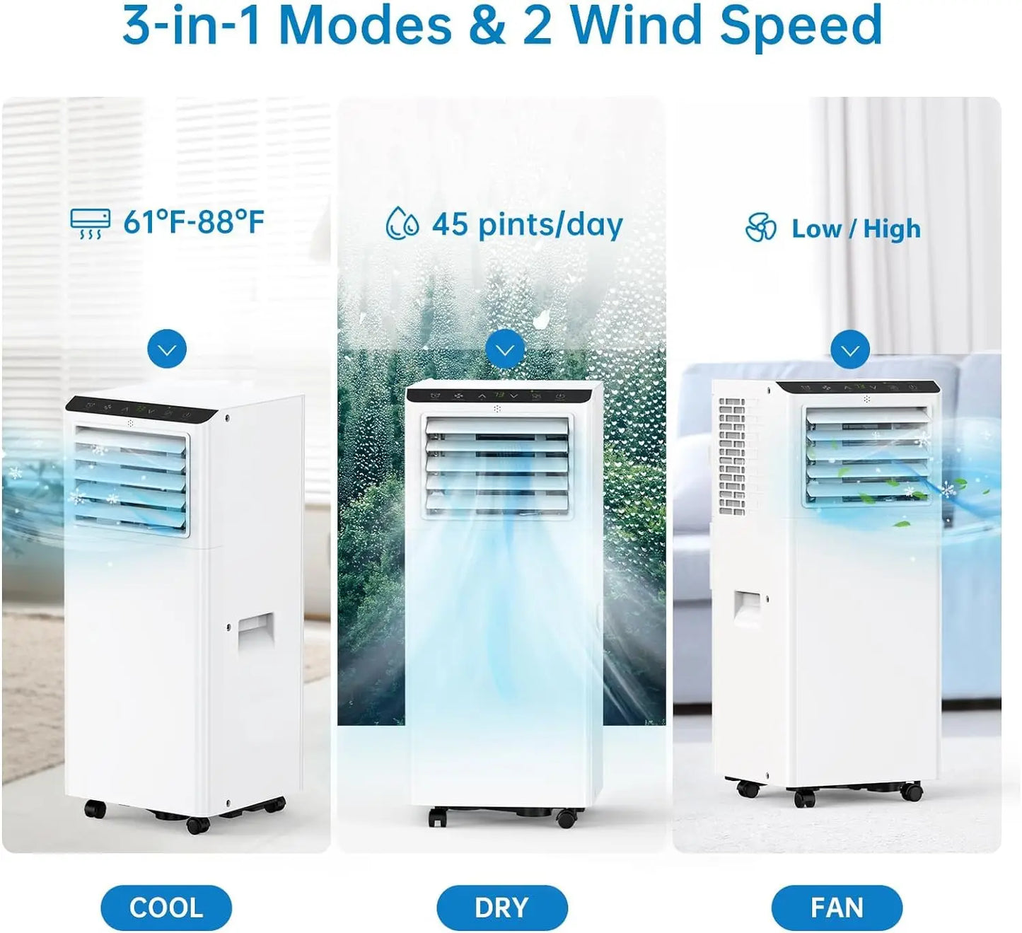 Acekool8000BTUPortableAirConditionerWithRemoteControl24HourTimerLowNoiseDehumidifier3In1