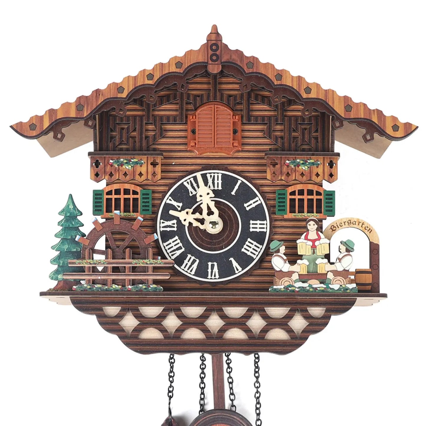 Combination Bird Cuckoo Wall Clock With Swing And Wings