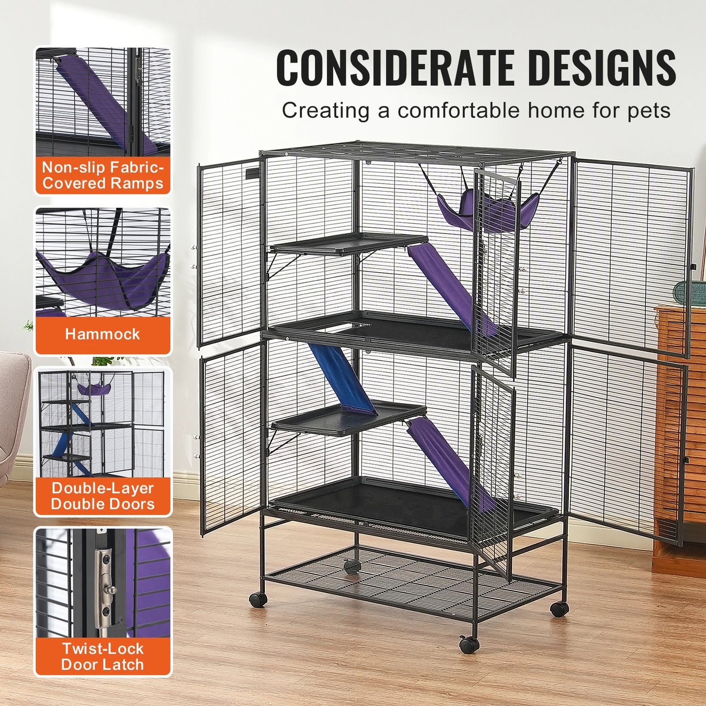 VEVOR Premium Critter Nation Cage On Wheels For Pets