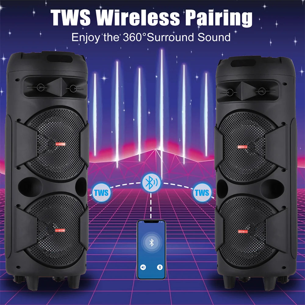 CURUK 5000W Portable Bluetooth Speaker Subwoofer System