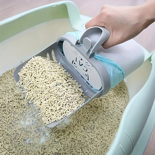 Hign-concerned Easy Use Cat Litter Scoop With Bag Holder