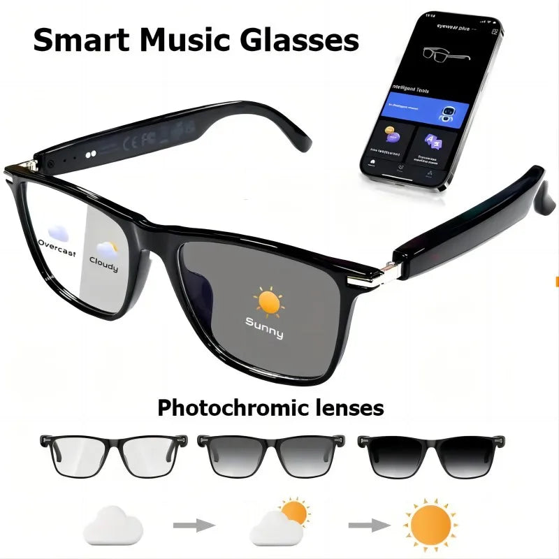 Fecoul Smart Glasses With Auto Dimming Lenses And Audio