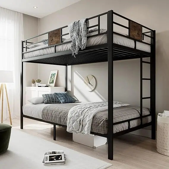 MUTICOR Twin Over Twin Bunk Bed Metal Frame With Stairs