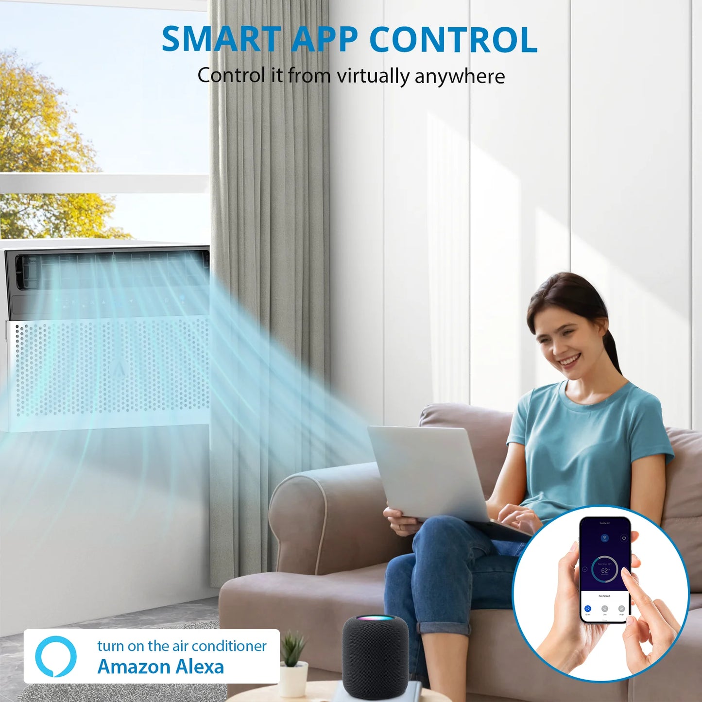 Acekool HighEfficiency Window Air Conditioner EnergySaving CoolingSystem ForMediumSpaces HomeUse