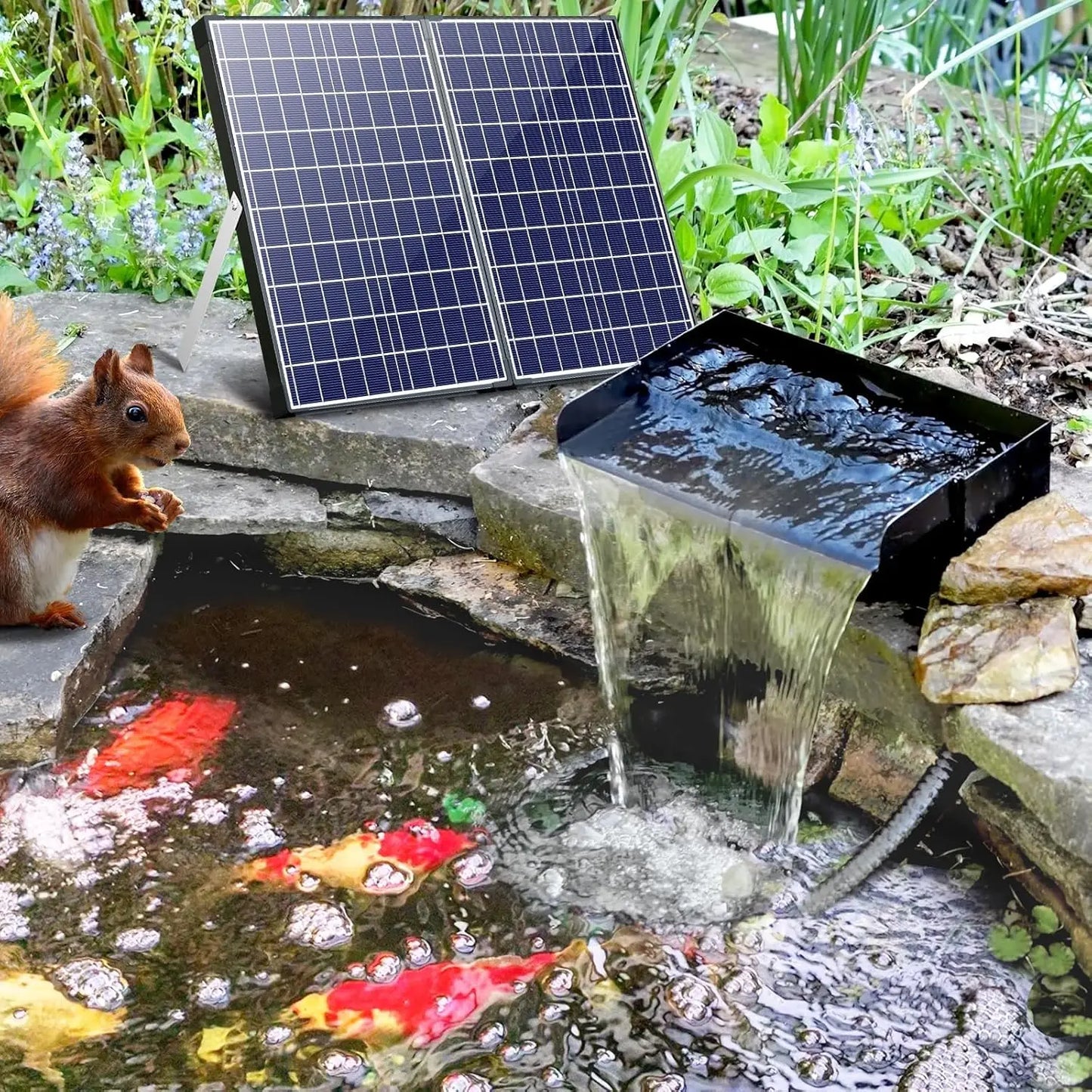 MIVM Solar Fountain Pond Waterfall Box For Garden Ponds