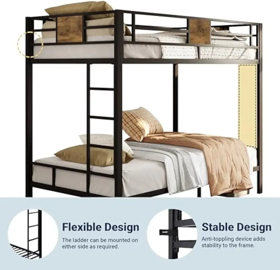 Allewie Twin Over Twin Bunk Bed With Rustic Accents