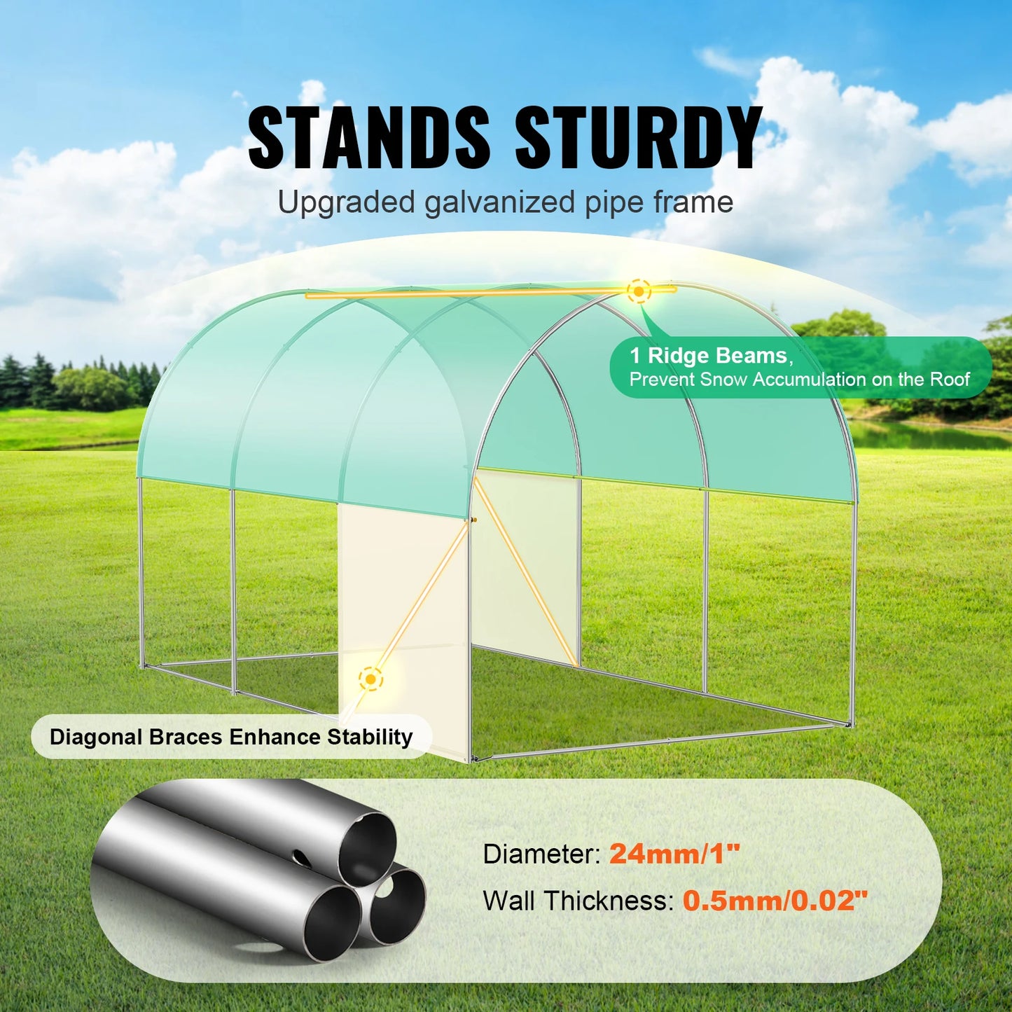 SucceBuy Walk In Tunnel Greenhouse For Garden Growth