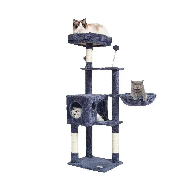 SucceBuy Cat Tree Indoor Cats Tower With Condo Hammock
