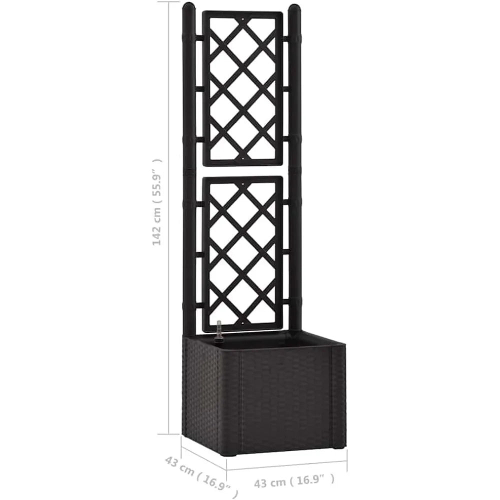 VidaXL Raised Bed With Trellis Self Watering Planter