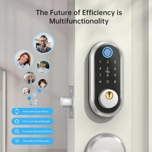 SMON Fingerprint Deadbolt With Keypad Bluetooth Lock