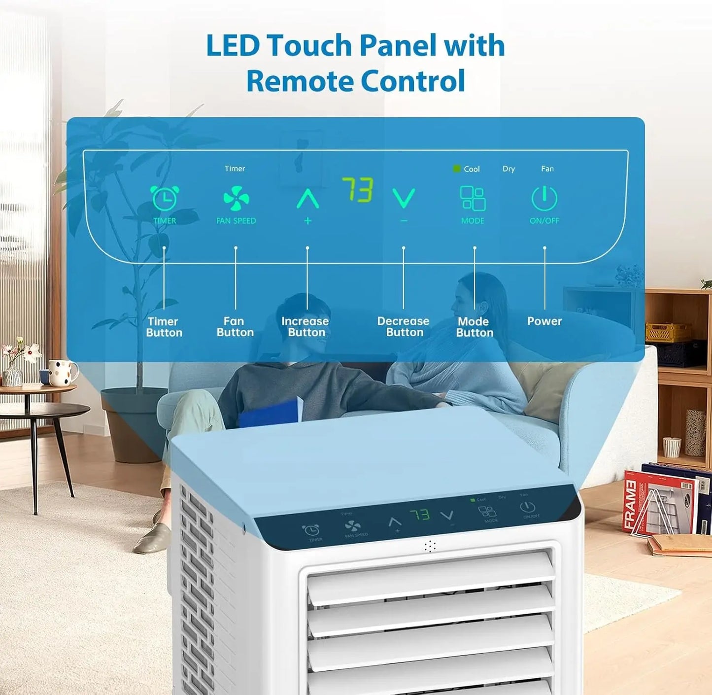 Acekool8000BTUPortableAirConditionerWithRemoteControl24HourTimerLowNoiseDehumidifier3In1