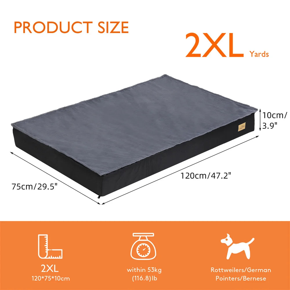 Large Orthopedic Waterproof Dog Bed With Washable Cover