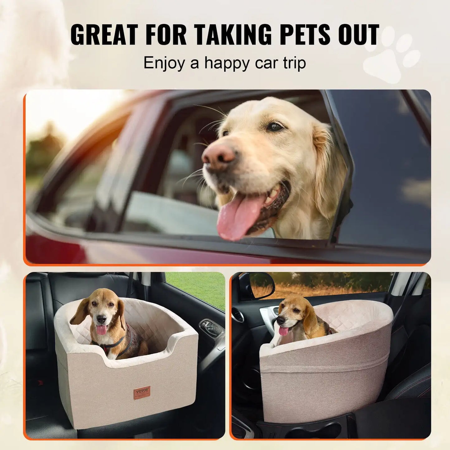 XMSJH Dog Booster Vehicle Seat With Enclosure For Pets