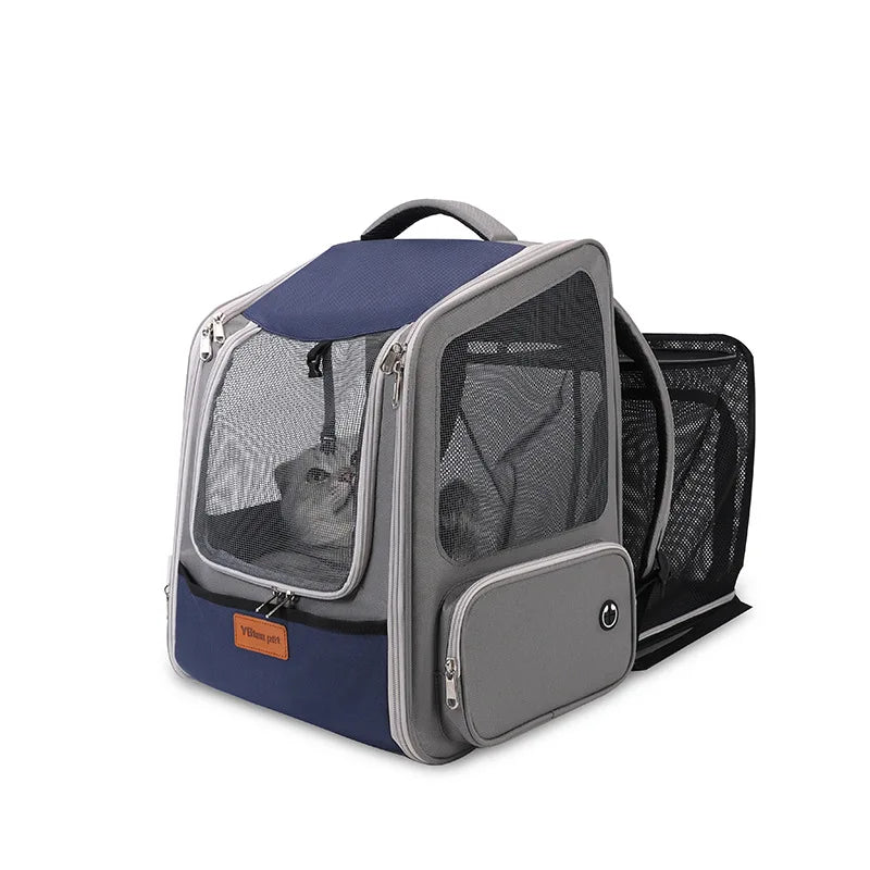 Henan Cross Border Cat Bag Portable Pet Backpack Expandable Large Capacity Breathable Travel Carrier