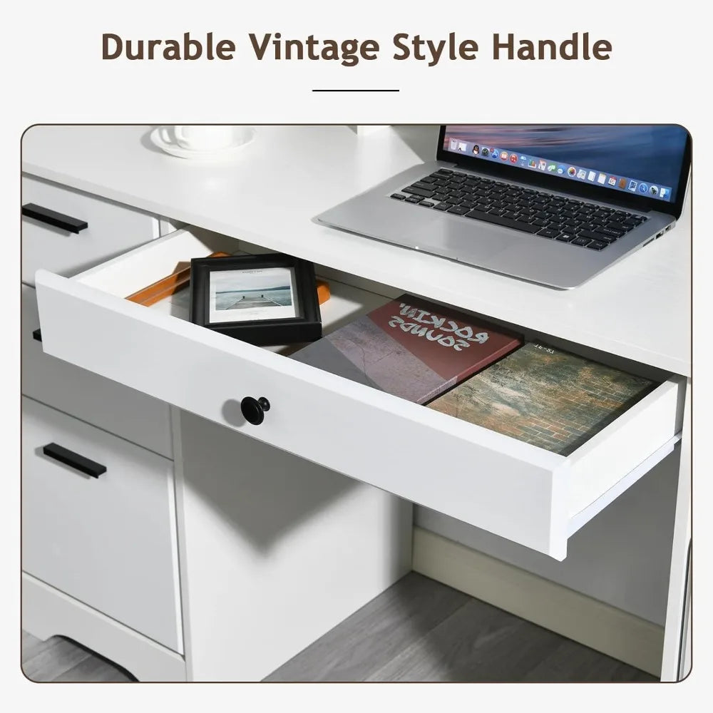 GUANGBAI Executive Desk With Hutch And Storage Computer Desk For Home Office Organization