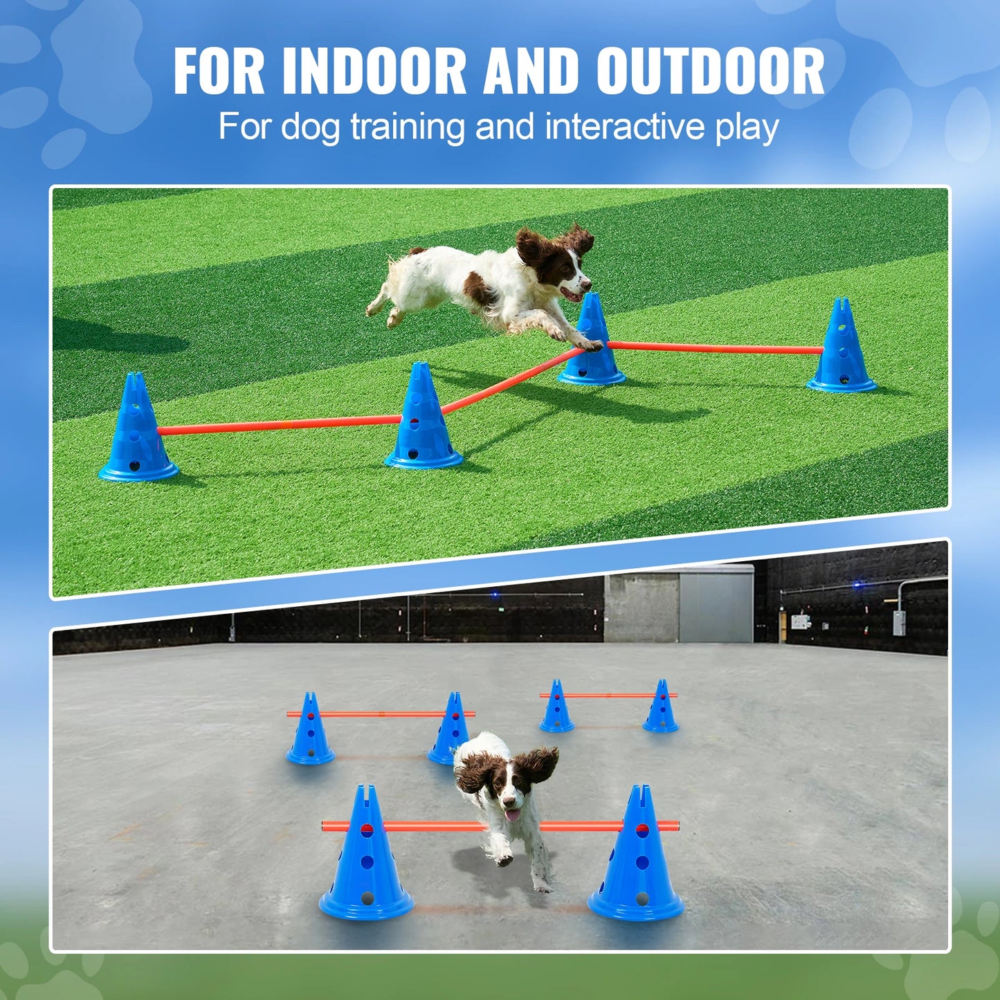 SucceBuy Dog Agility Hurdle Set With Adjustable Crossbar