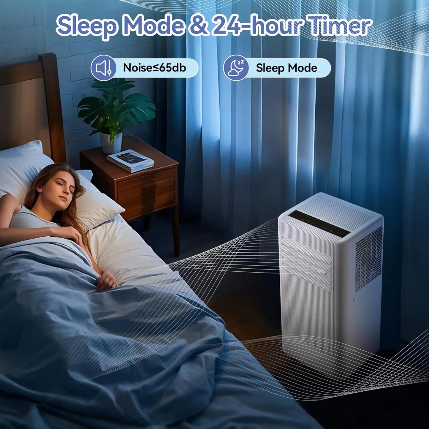 Acekool 10000 BTU Portable Air Conditioner With Dehumidifier And Remote Control For Up To 560 Sq Ft