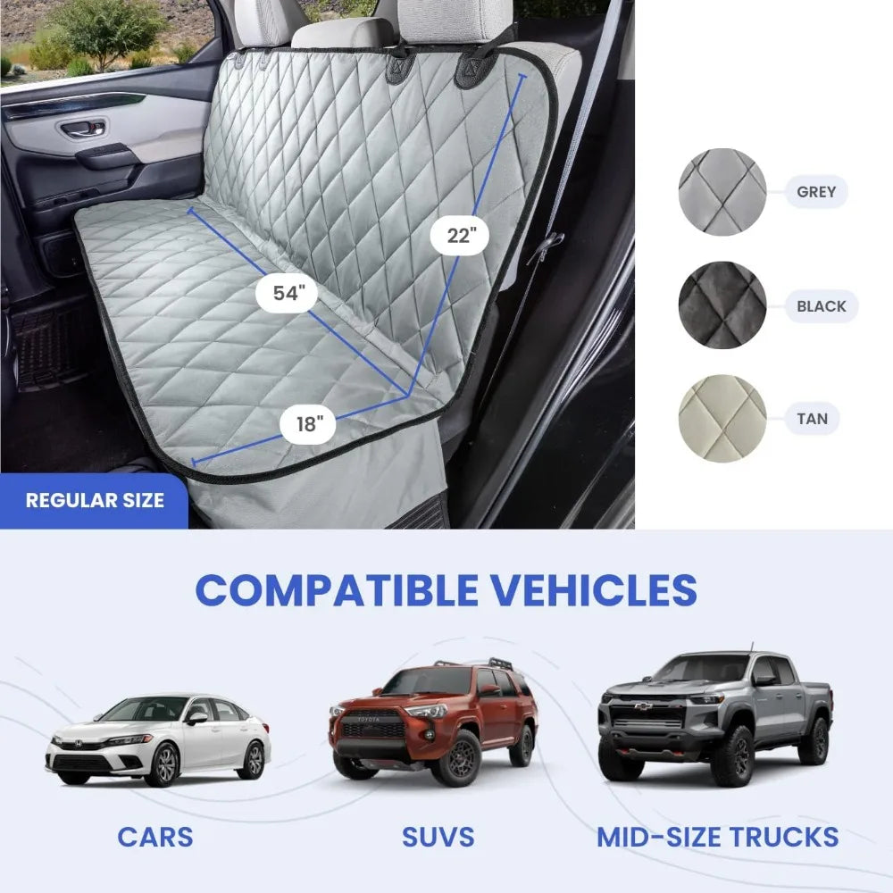 4Knines LLC Back Seat Pet Cover For Dogs Non Slip Waterproof