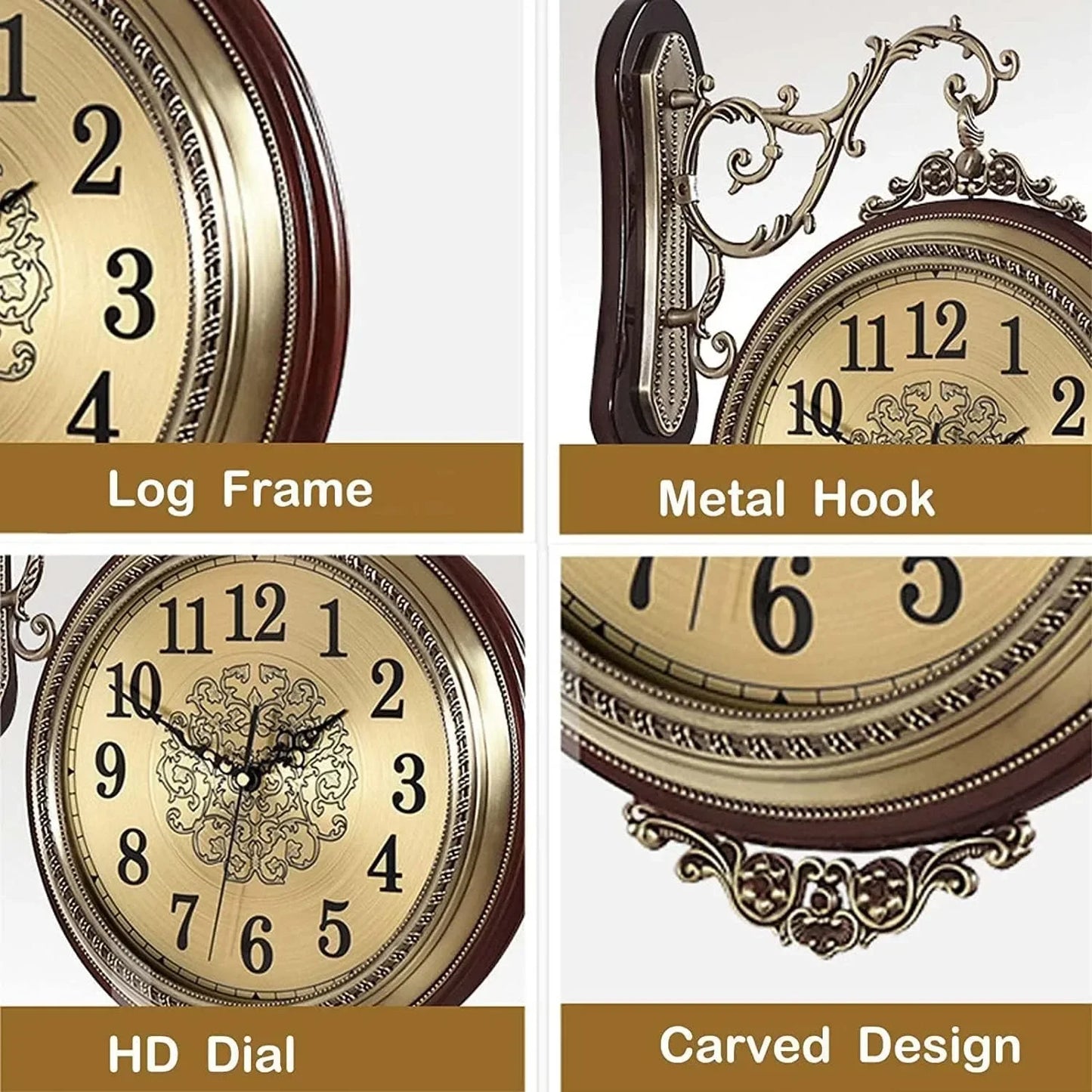 Hign-concerned European Double Sided Wall Clock Indoor