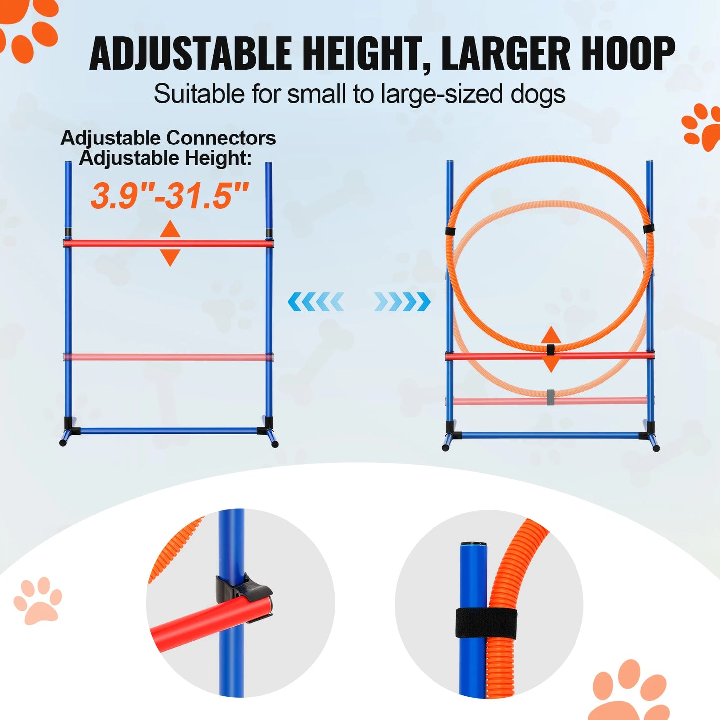 SucceBuy Dog Agility Equipment Set With Adjustable Hurdles