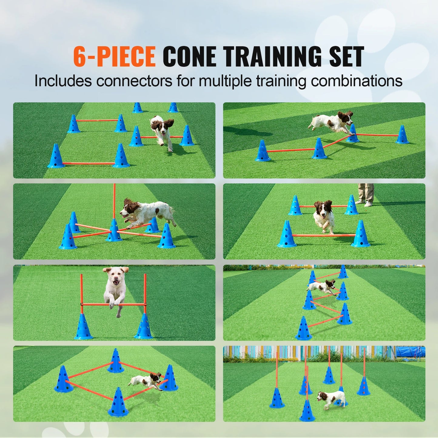SucceBuy Dog Agility Hurdle Set With Adjustable Crossbar
