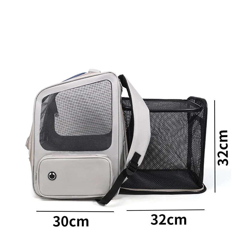 Henan Cross Border Cat Bag Portable Pet Backpack Expandable Large Capacity Breathable Travel Carrier