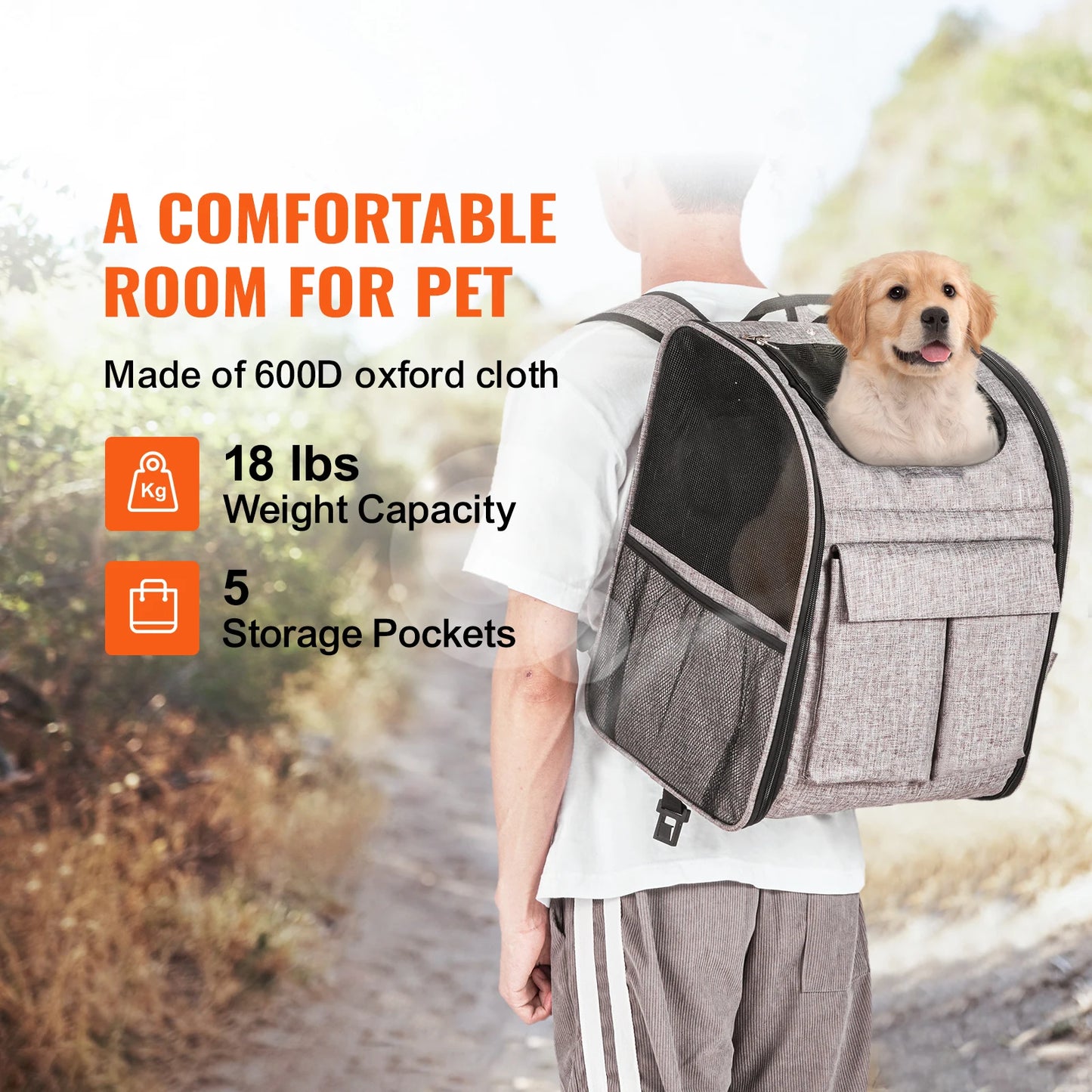 SucceBuy Pet Carrier Backpack With Handle And Wheels