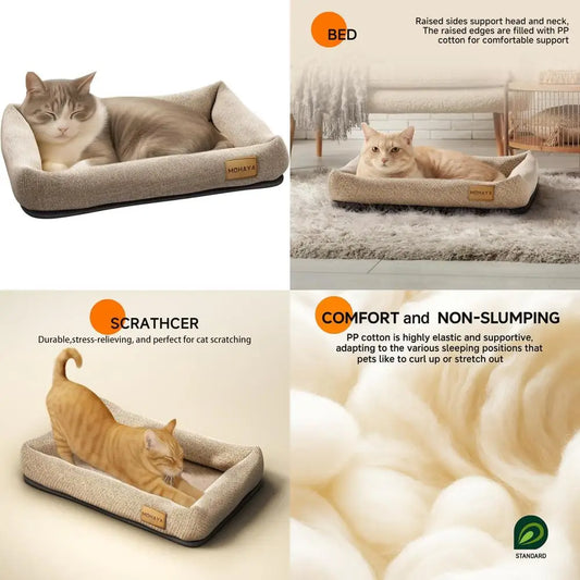2 In 1 Pet Bed And Scratch Pad For Cats And Dogs Durable