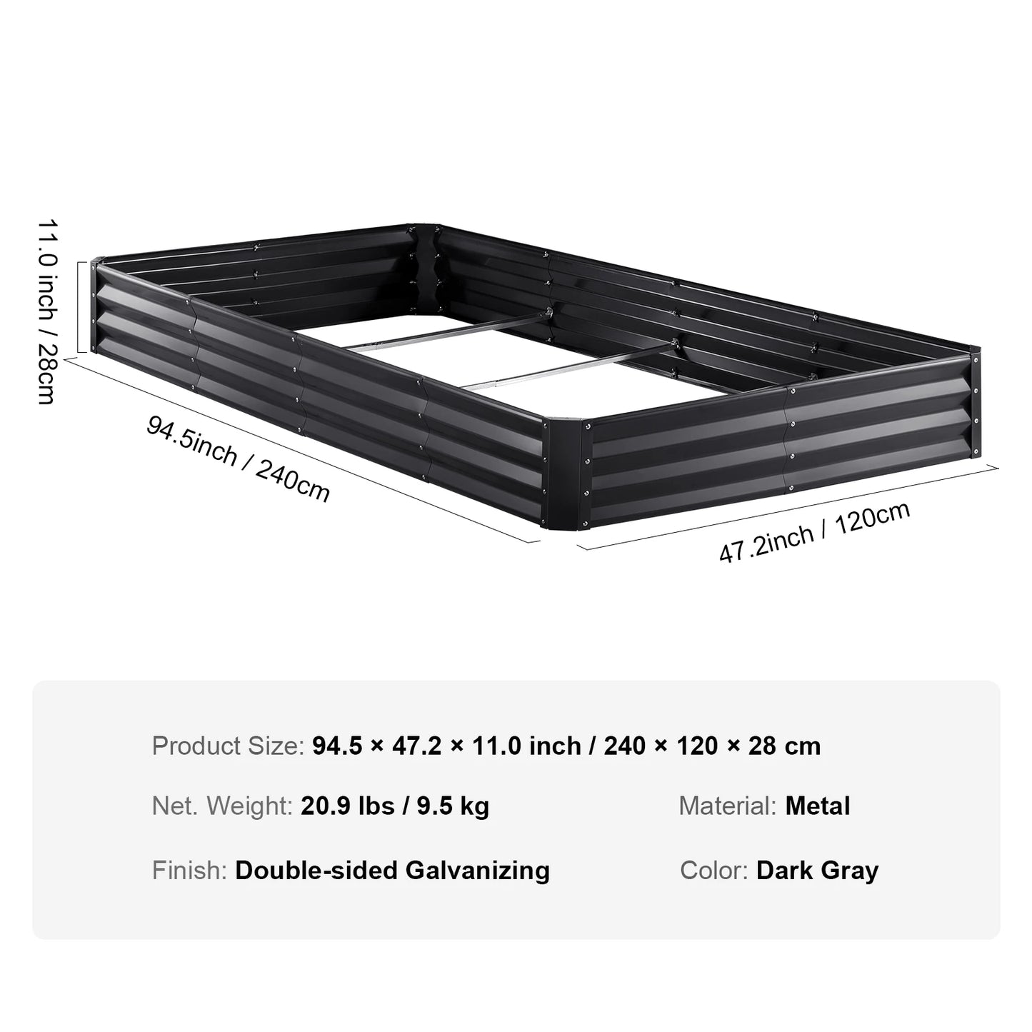 SucceBuy Raised Garden Bed Plastic And Metal Nursery Pots