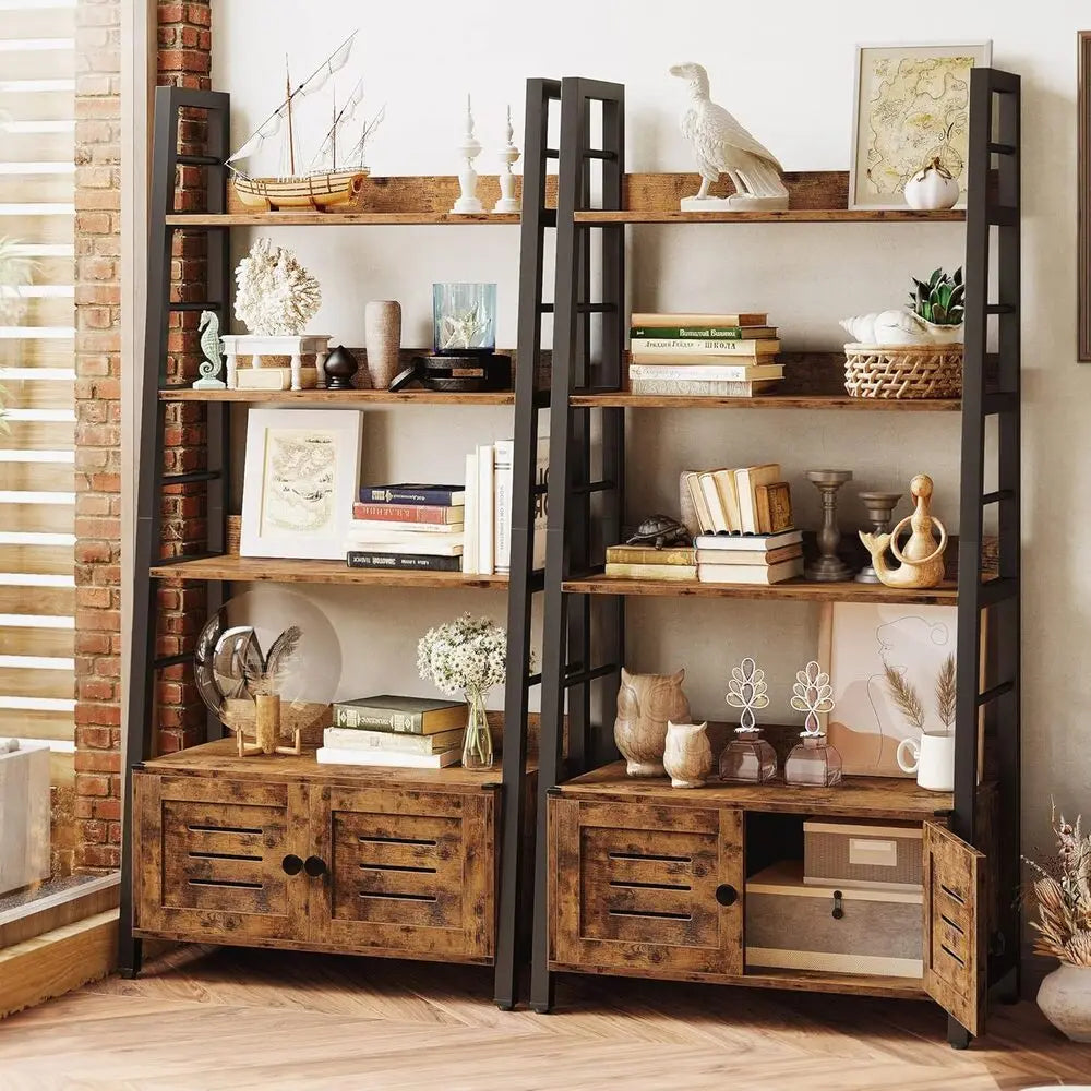 Ironck Industrial 5 Tier Ladder Bookshelf Metal Frame