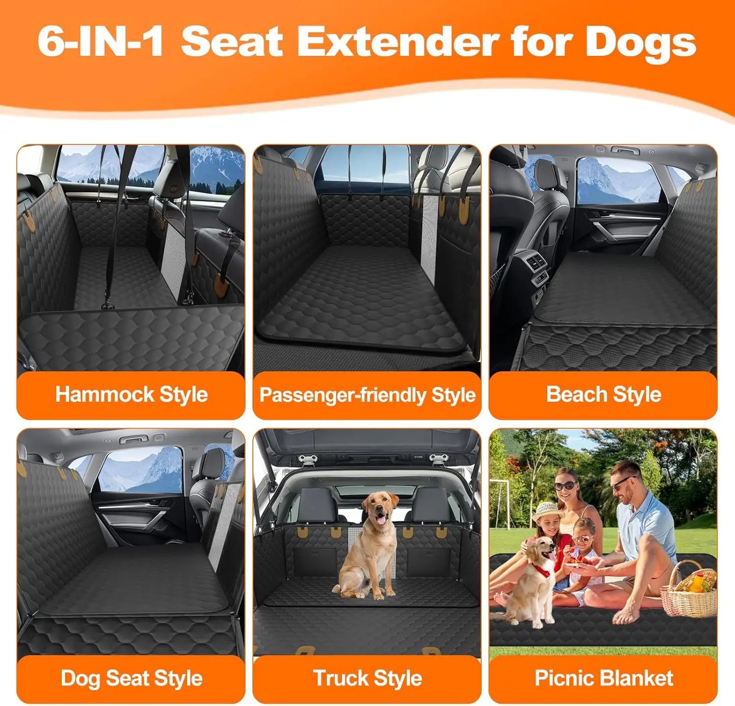 WedyvkoCN Waterproof Dog Car Seat Hammock Protector