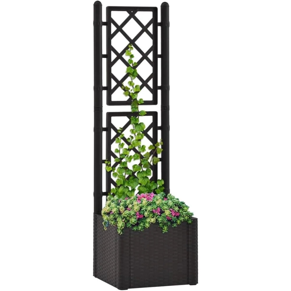 VidaXL Raised Bed With Trellis Self Watering Planter