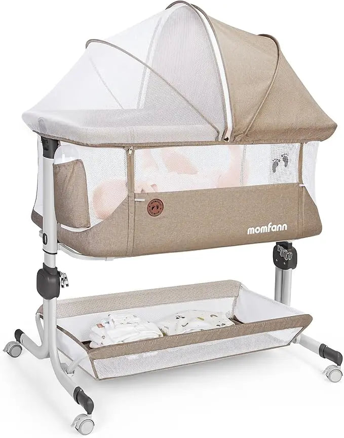 XMSJ Baby Bassinet Bedside Sleeper With Mesh Sides