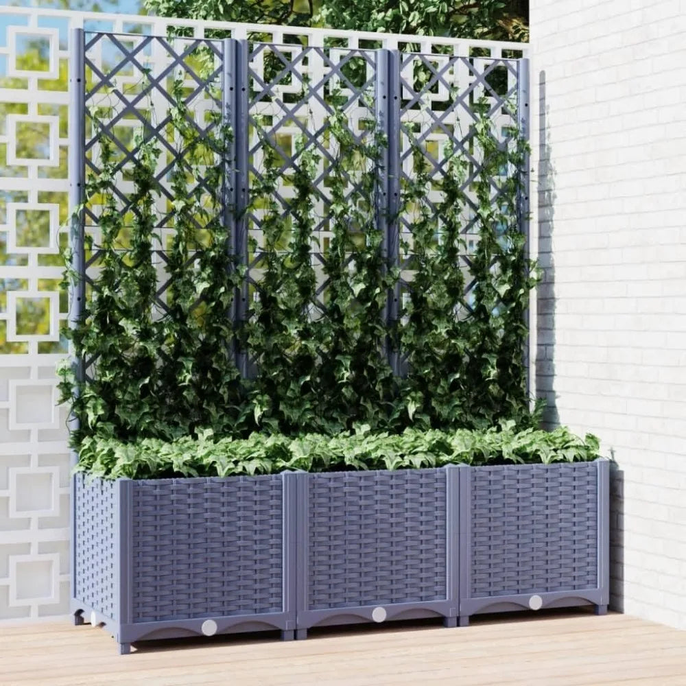 Garden Planter With Trellis Polypropylene Outdoor Patio