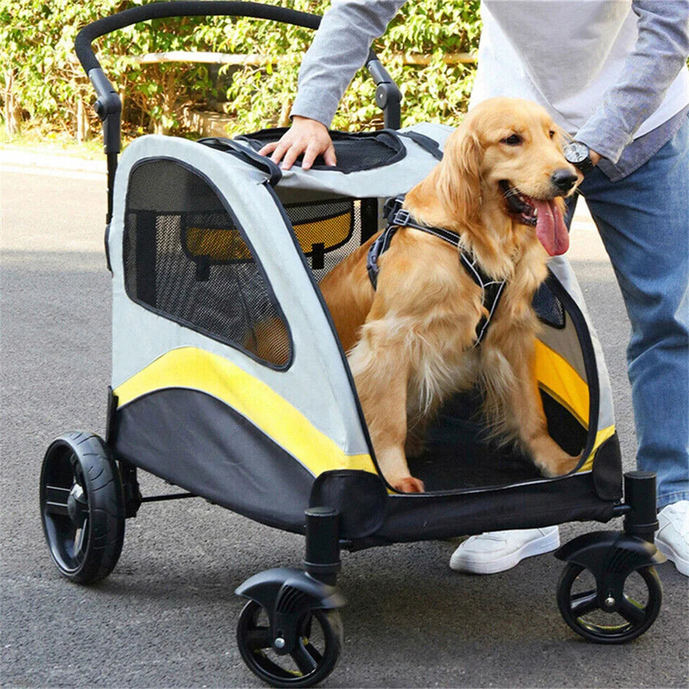 Heavy Duty Large Dog Stroller Jogger Foldable With Brakes