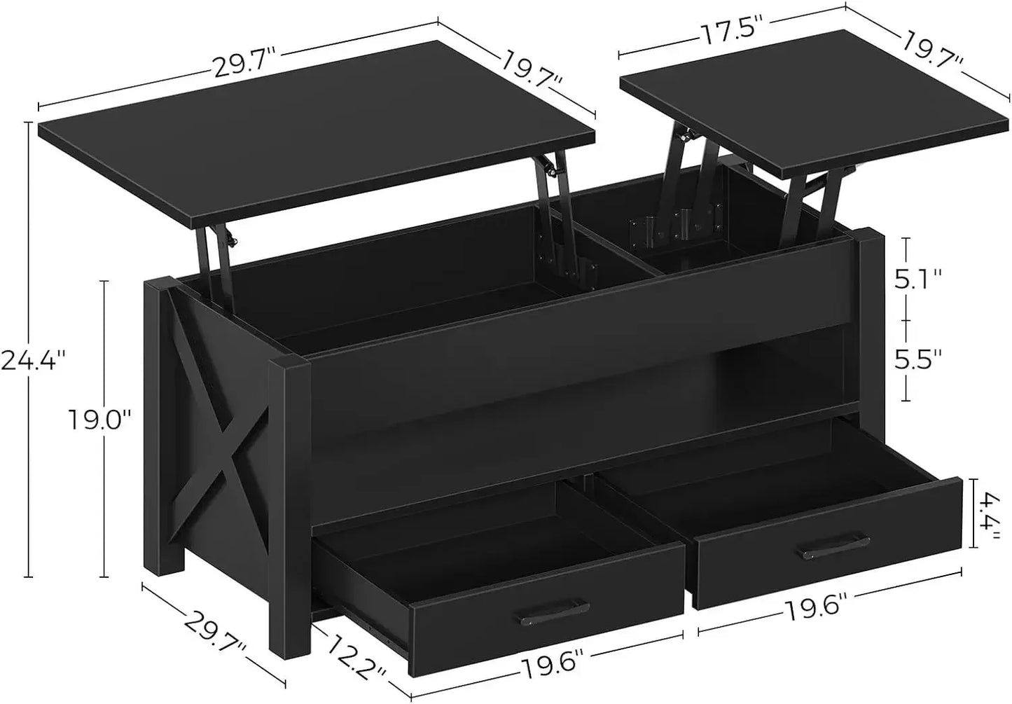XMSJHignconcerned Farmstyle Coffee Table Lift Top Storage