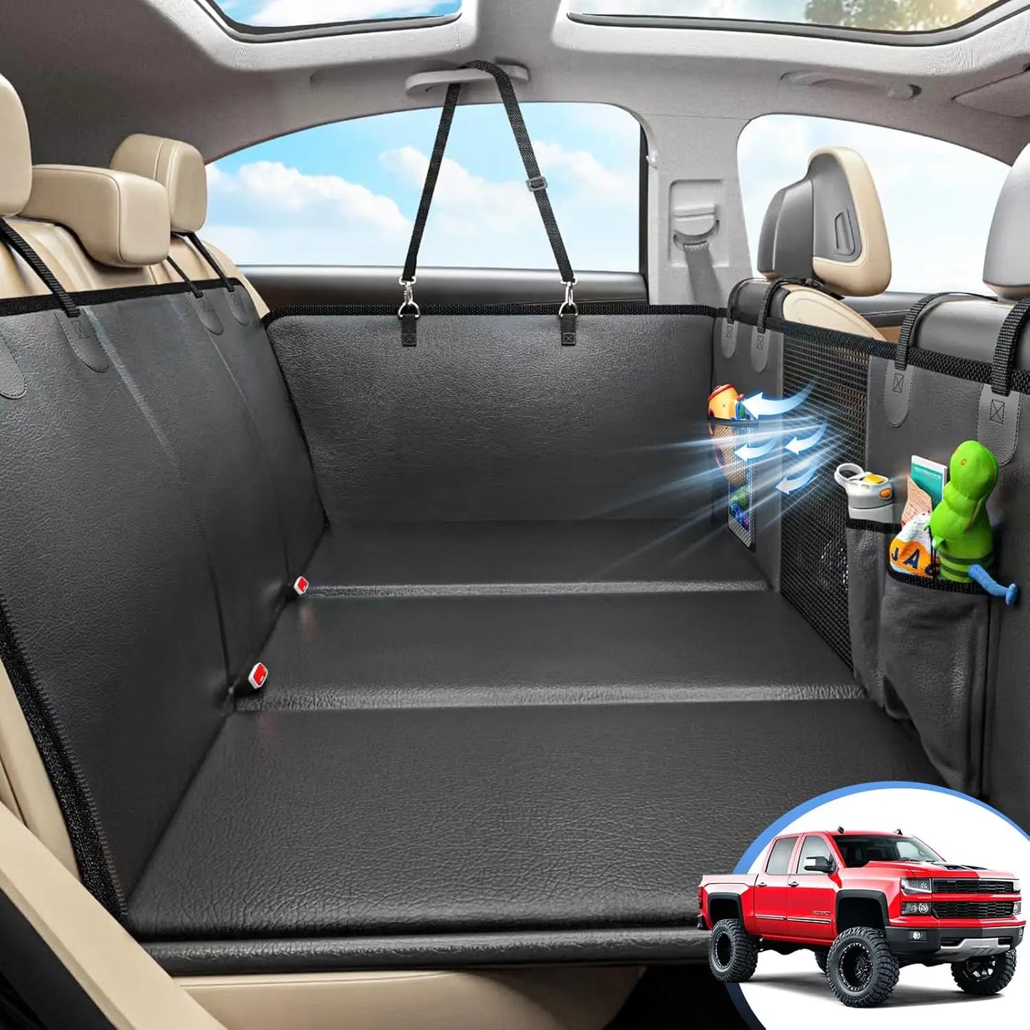 Hign-concerned Hard Bottom Dog Car Seat Cover PU Leather